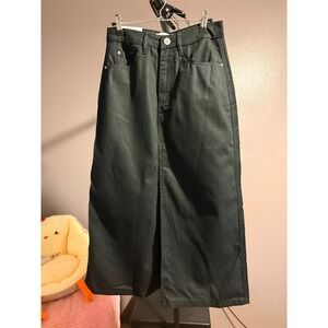 WeWoreThat Black High Rise 5 Pockets Midi Skirt Sz 25